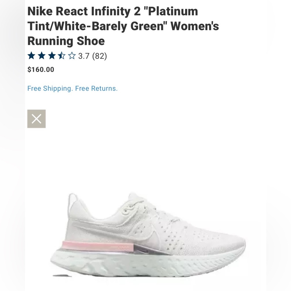 New Women’s nike react infinity 2 running sneakers size 9